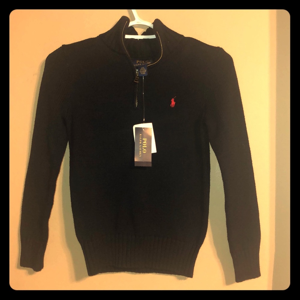 Boy's Navy half zip sweater NWT